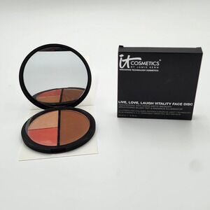 It Cosmetics Live Love Laugh Vitality Face Disc Bronzer Blush Illuminator New